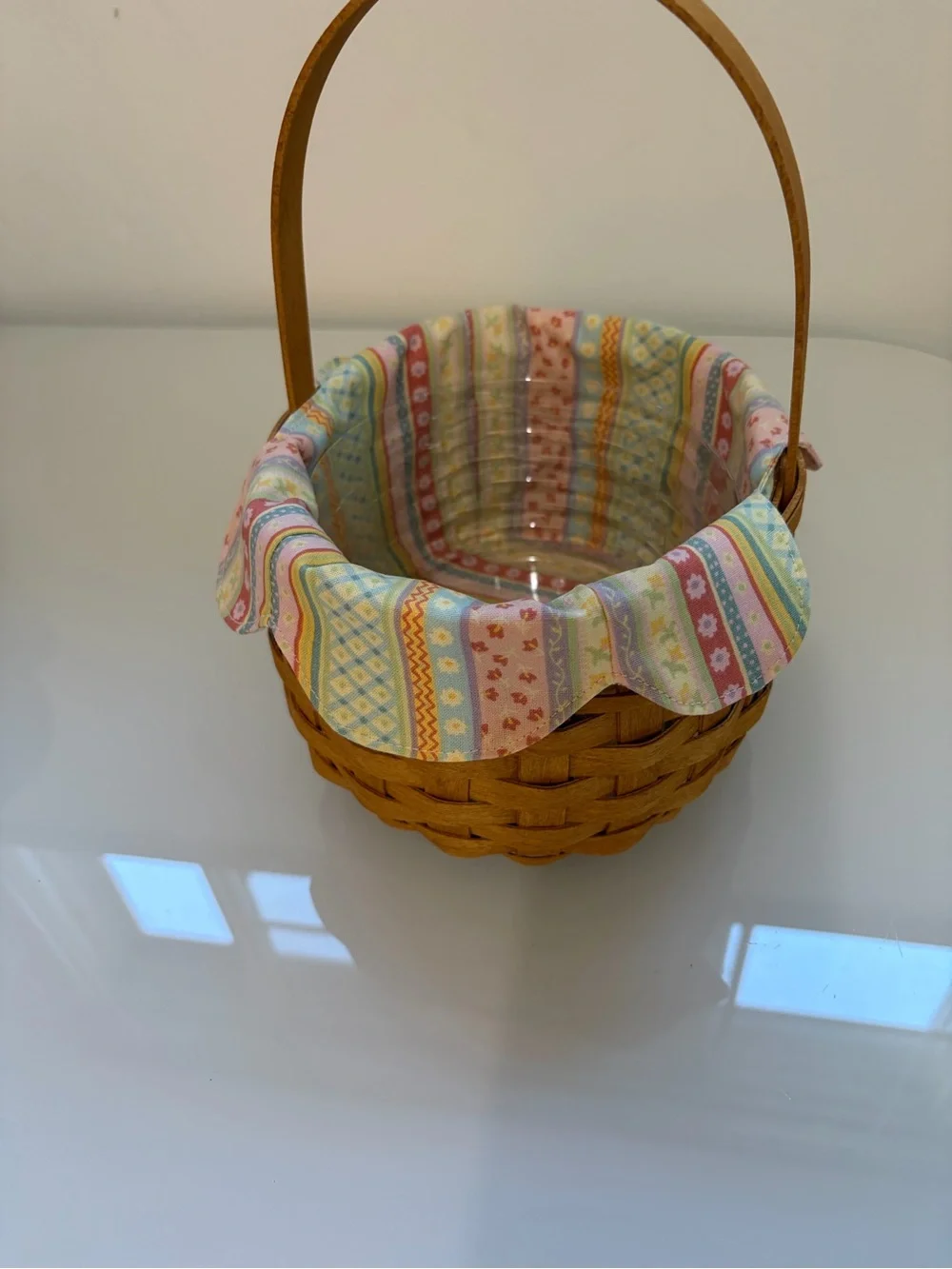 Longaberger 2008 Woven Easter Basket with Multicolor Pastel Liner